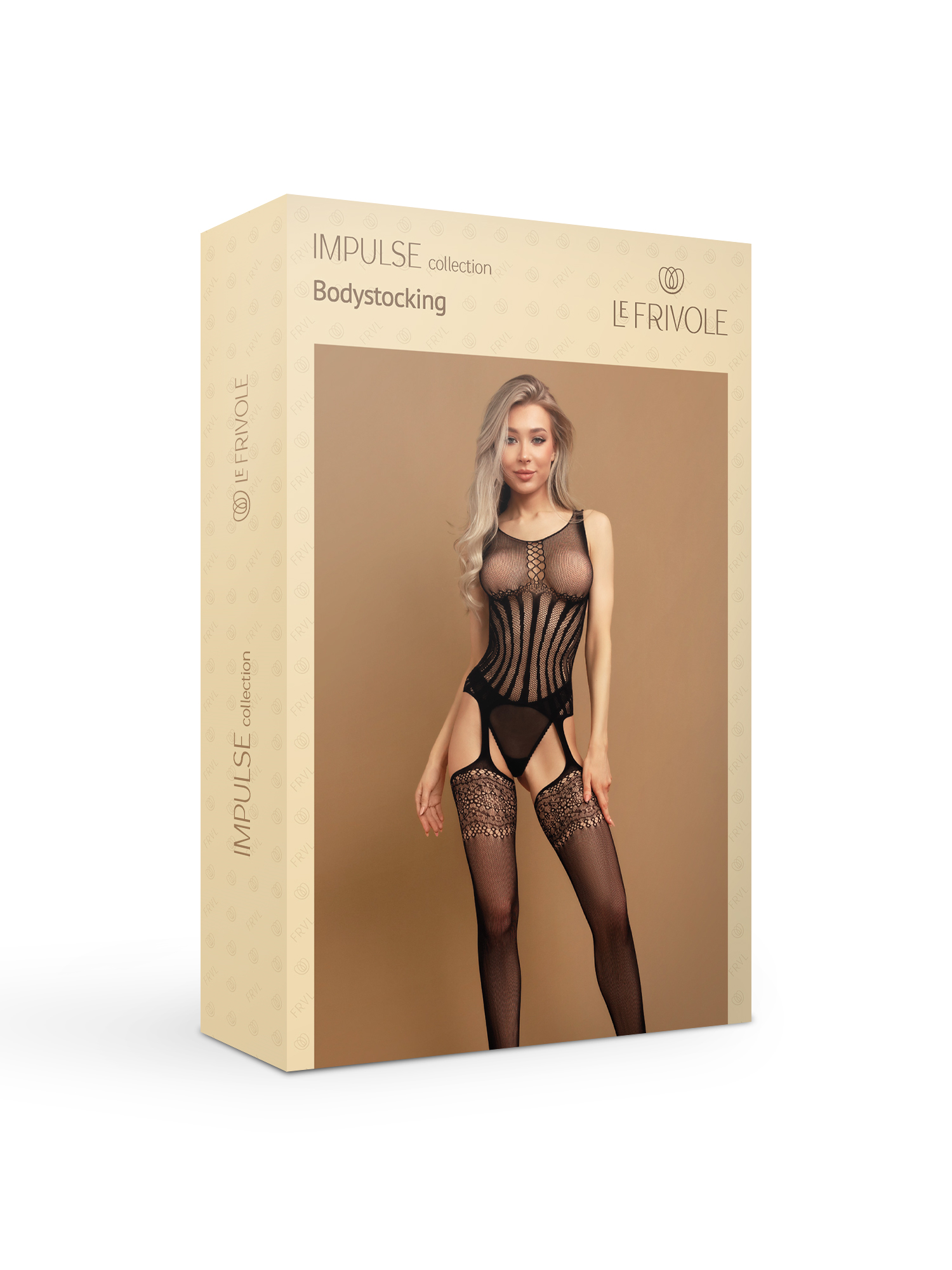 Боди-комбинезон с вертикальным узором S/XXL