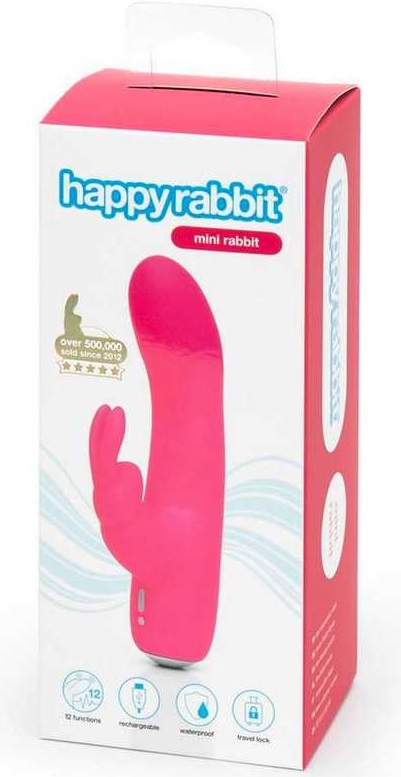 Минивибратор Happy Rabbit розовый