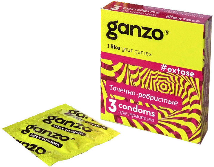 Презервативы GANZO точечно-ребристые 3 шт