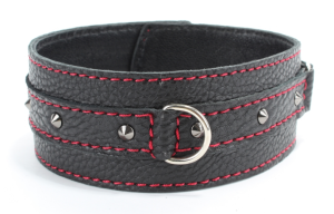 Ошейник из натуральной кожи с шипами OS 