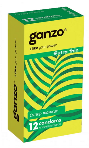 Ультратонкие презервативы Ganzo 12 шт