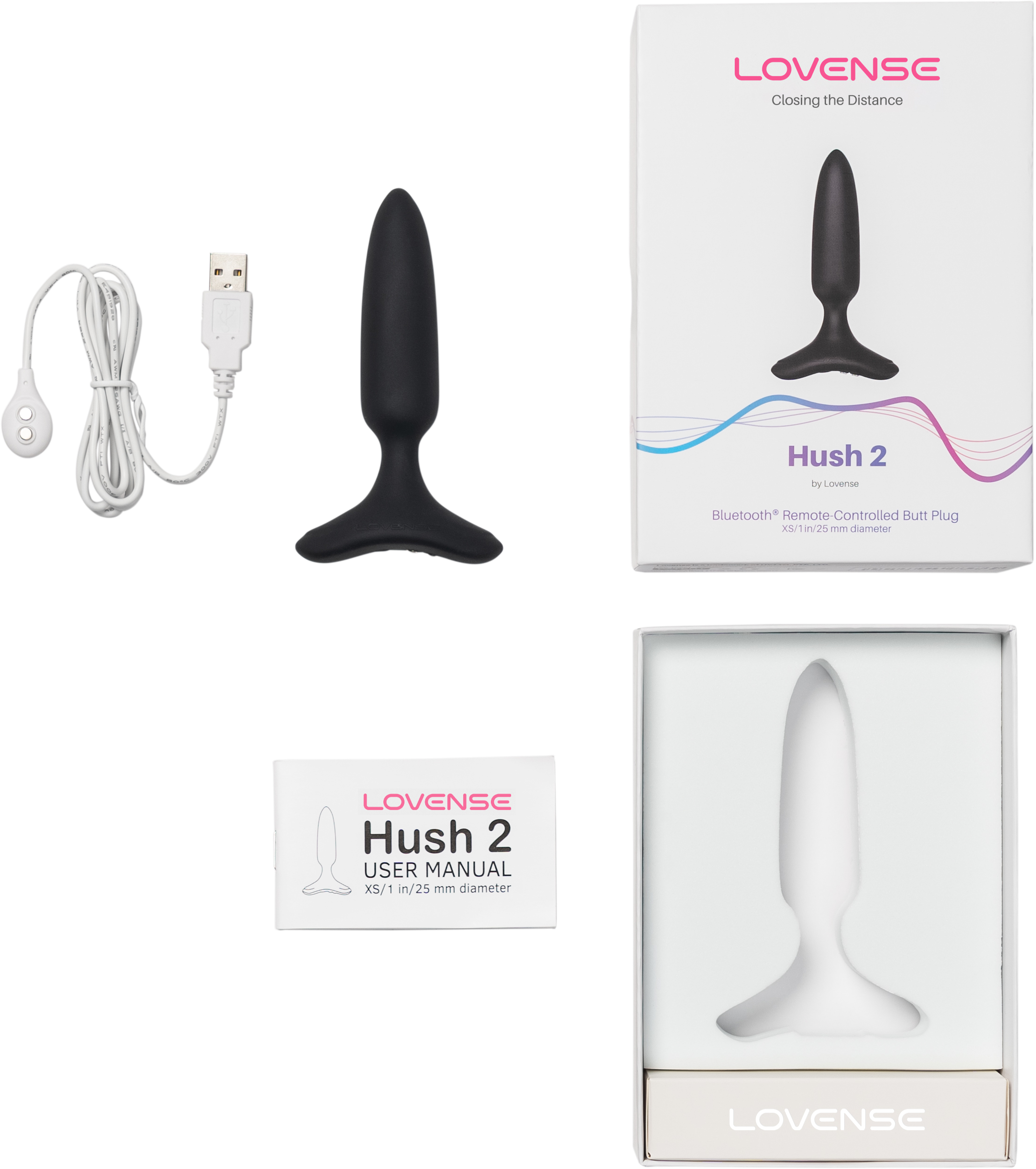 Анальная пробка LOVENSE Hush 2 силиконовая 2,5 см