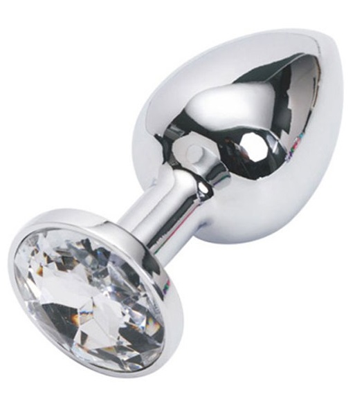 Анальная пробка Butt Plug Silver Large Clear