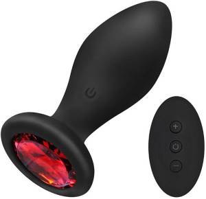 Анальная вибропробка с красным кристаллом L 