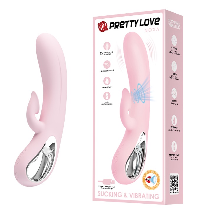 Вибратор-кролик с вакуумной стимуляцией клитора розовый