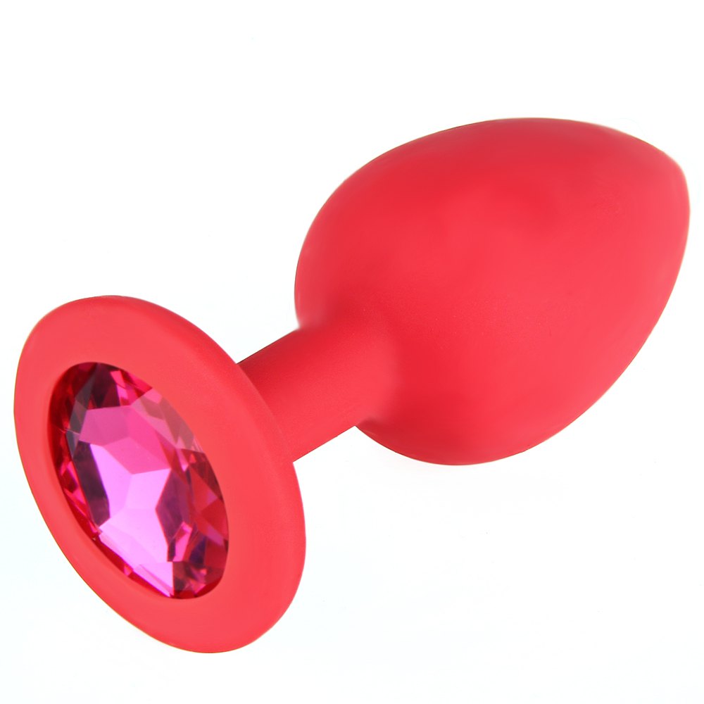 Красная анальная пробка Medium Pink