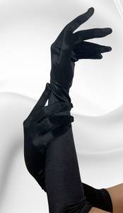 Черные перчатки длинные М 