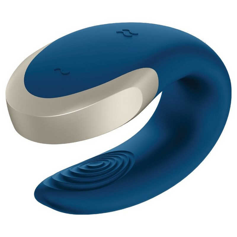 Голубой вибратор для пары Satisfyer Double Love