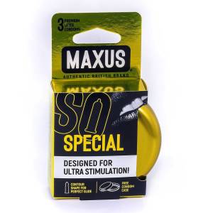 Презервативы точечно-ребристые MAXUS №3 в пластике 