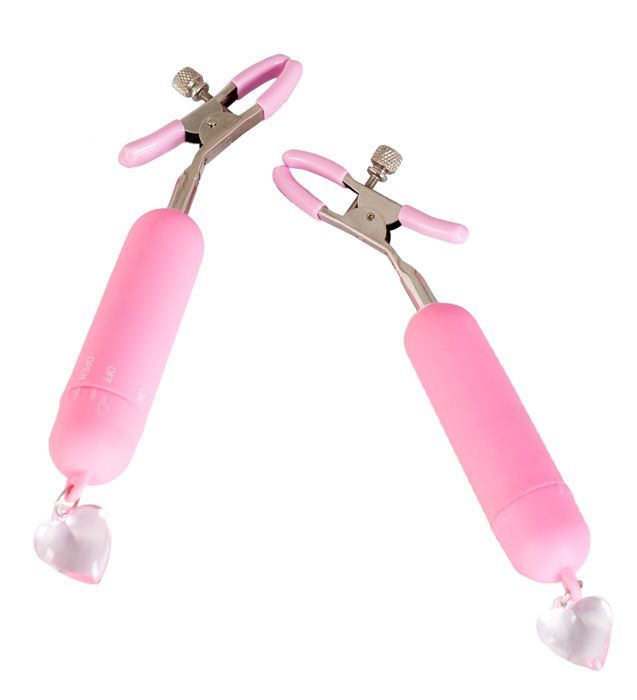 Вибро зажимы на соски Pink