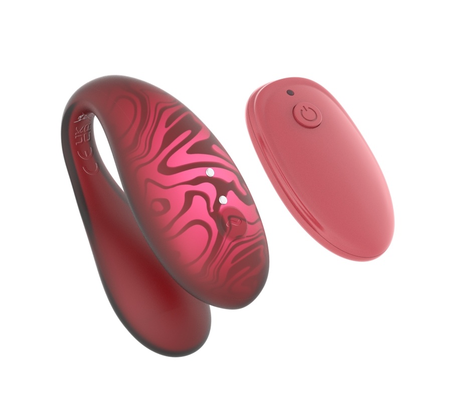 Парный вибромассажер AMOVIBE TWIN+ красный с пультом и приложением