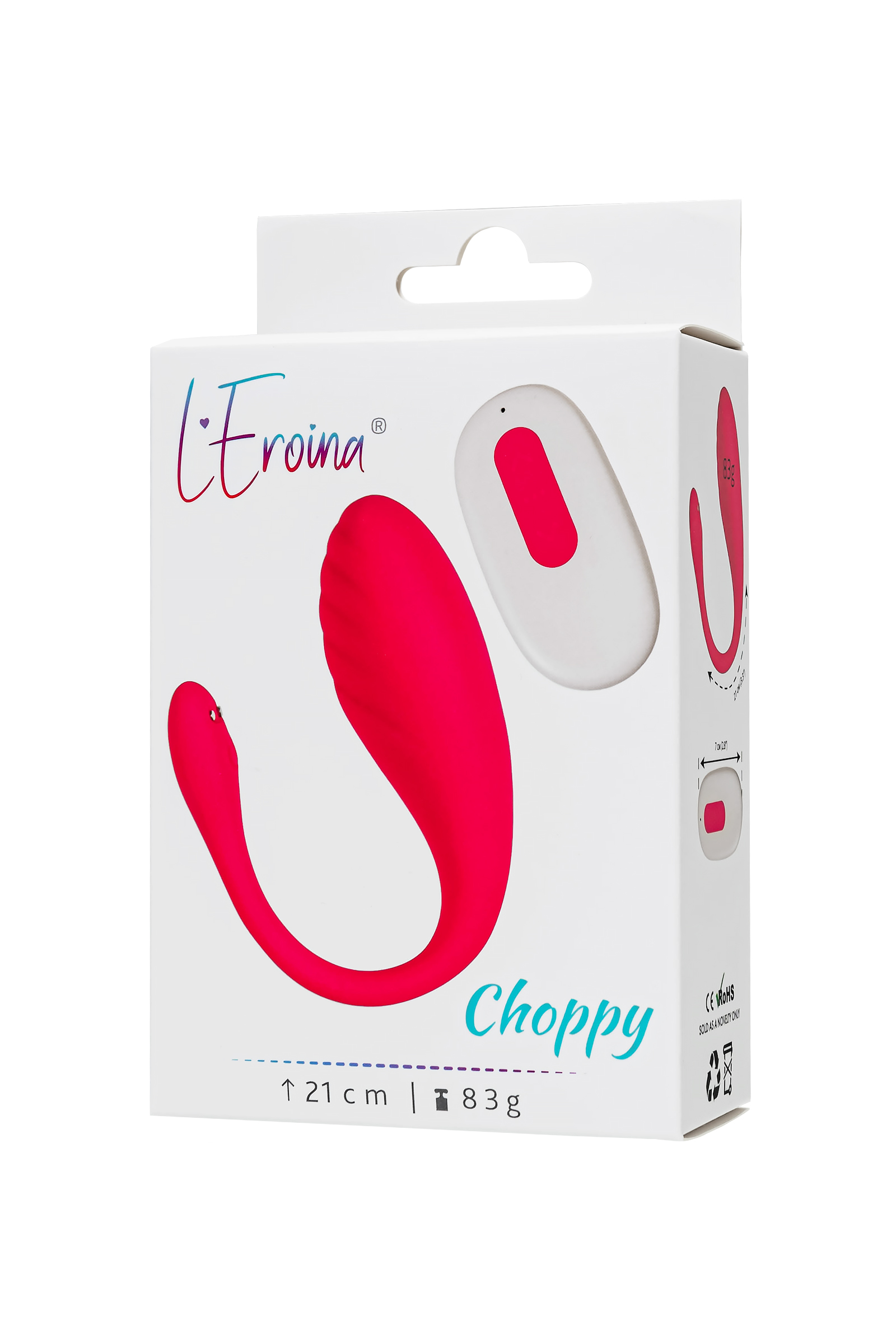 Розовое виброяйцо L'EROINA CHOPPY