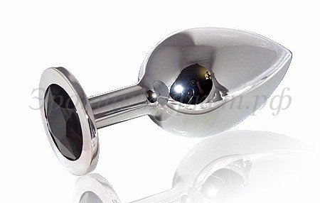 Анальная пробка Butt Plug Silver Large Black
