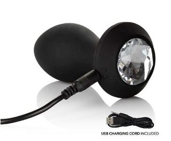 Вибропробка черная с кристаллом black  USB