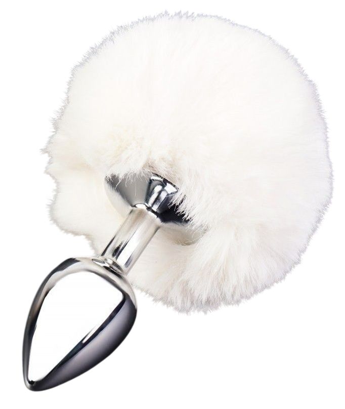 БДСМ набор меховой белый с анальной пробкой