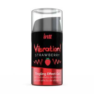 Гель с эффектом вибрации Intt Strawberry 15 мл 
