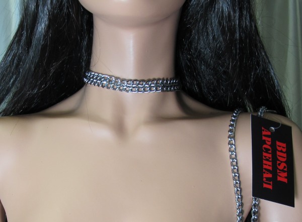 Ошейник БДСМ из металла двойной