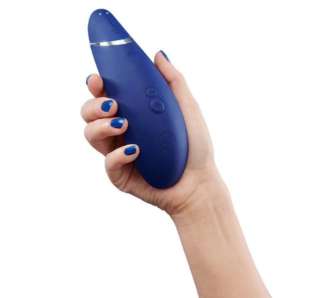 Синий клиторальный стимулятор Womanizer Premium 2