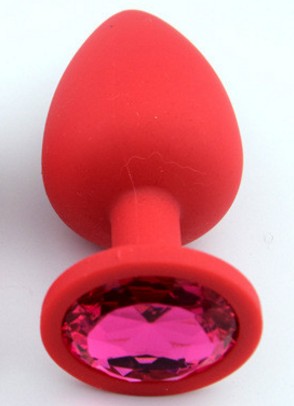 Красная анальная пробка Large Pink