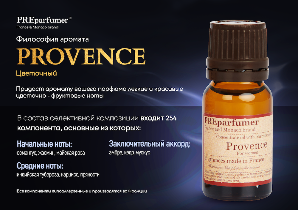 Концентрированное масло с феромонами preparfumer Provence