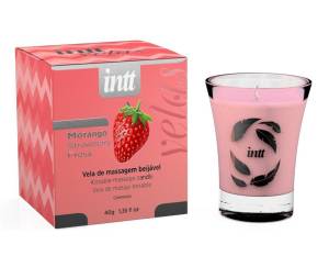 Массажная свеча с аромамаслом Intt  Клубника 40 г 