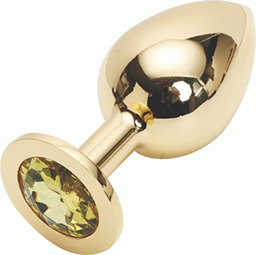 Анальная пробка Butt Plug Gold Large Yellow