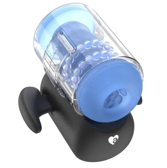 Автоматический мастурбатор для мужчин AMOVIBE Black Knight с массажем бусинами