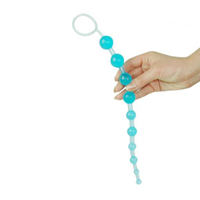 Анальная гелевая цепочка голубая