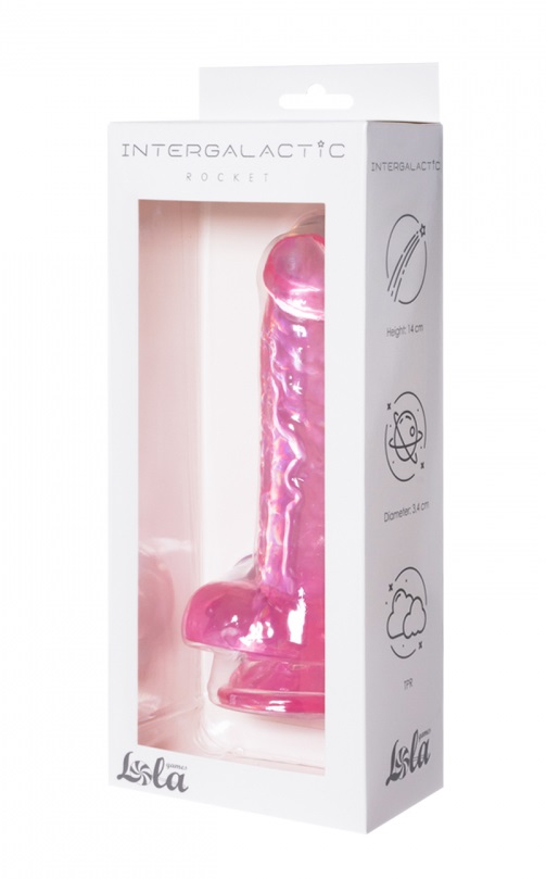 Прозрачный фаллос  Rocket Pink 