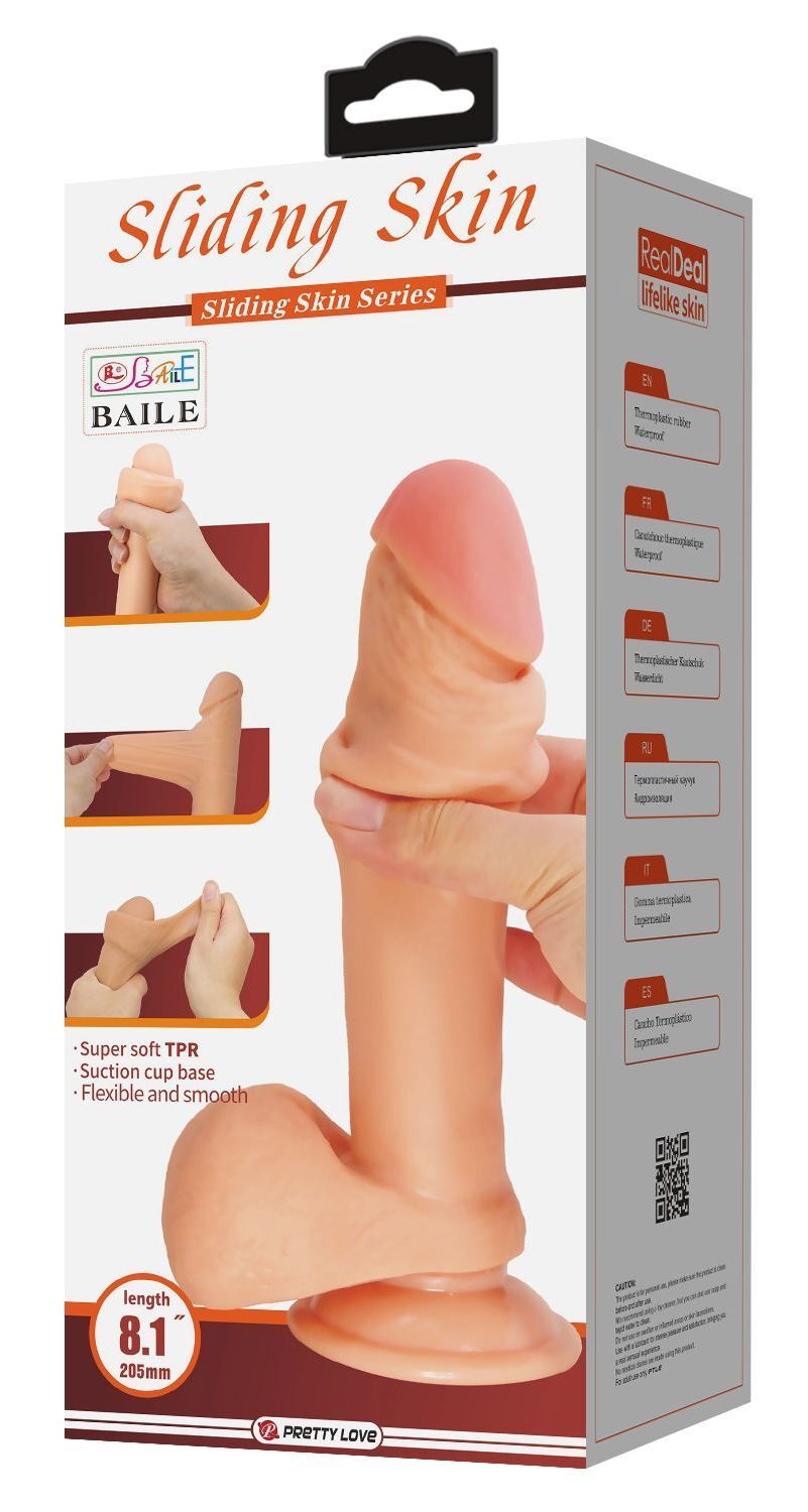Реалистичный фаллос с подвижной кожей Greel