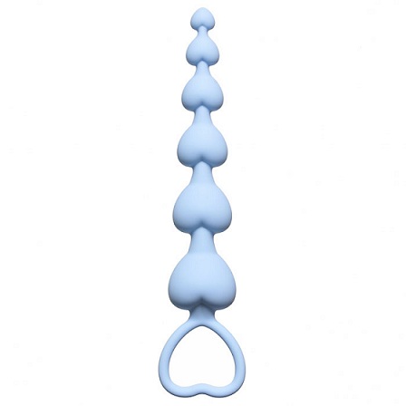 Анальная цепочка Hearts Beads Blue