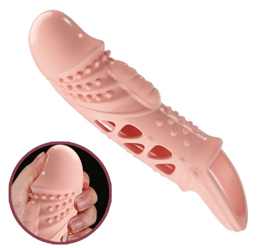 Удлиняющая насадка на пенис с вибрацией Penis Sleeve Cecelia