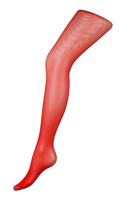 Колготки красные в мелкую сетку  1/2