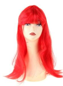 Красный парик длинный  