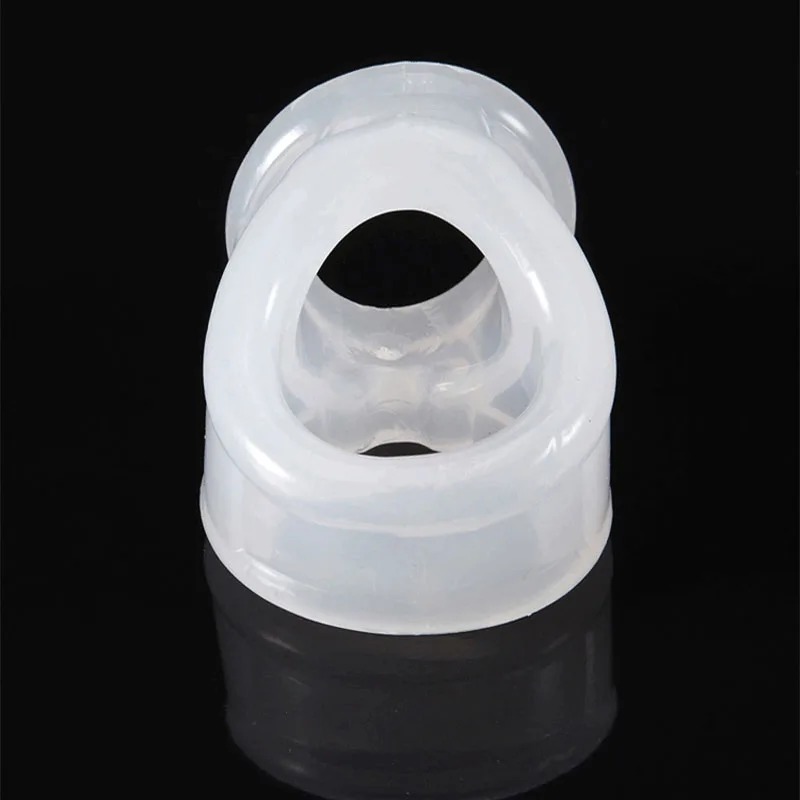 Эрекционное кольцо с подхватом мошонки силиконовое белое