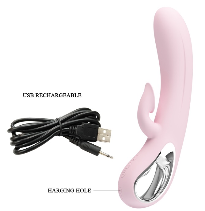 Вибратор-кролик с вакуумной стимуляцией клитора розовый