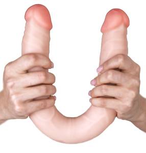 Двойной фаллоимитатор из киберкожи 46 см 