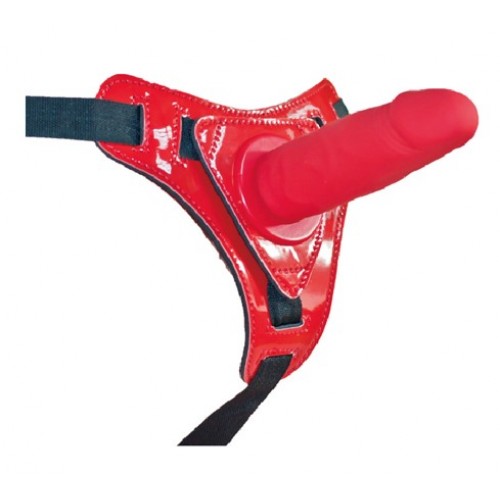 Страпон с реалистичной насадкой красный