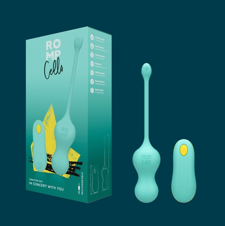 Виброяйцо Romp Cello с пультом 10 режимов вибрации