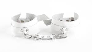 Наручники из натуральной кожи White 