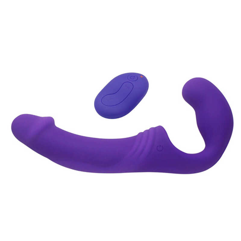 Фиолетовый вибрострапон с пультом