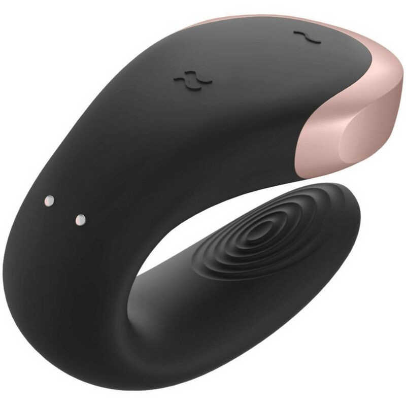 Черный вибратор для пары Satisfyer Double Love