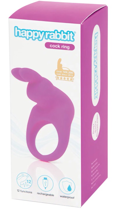 Эрекционное кольцо Happy Rabbit с вибрацией розовое