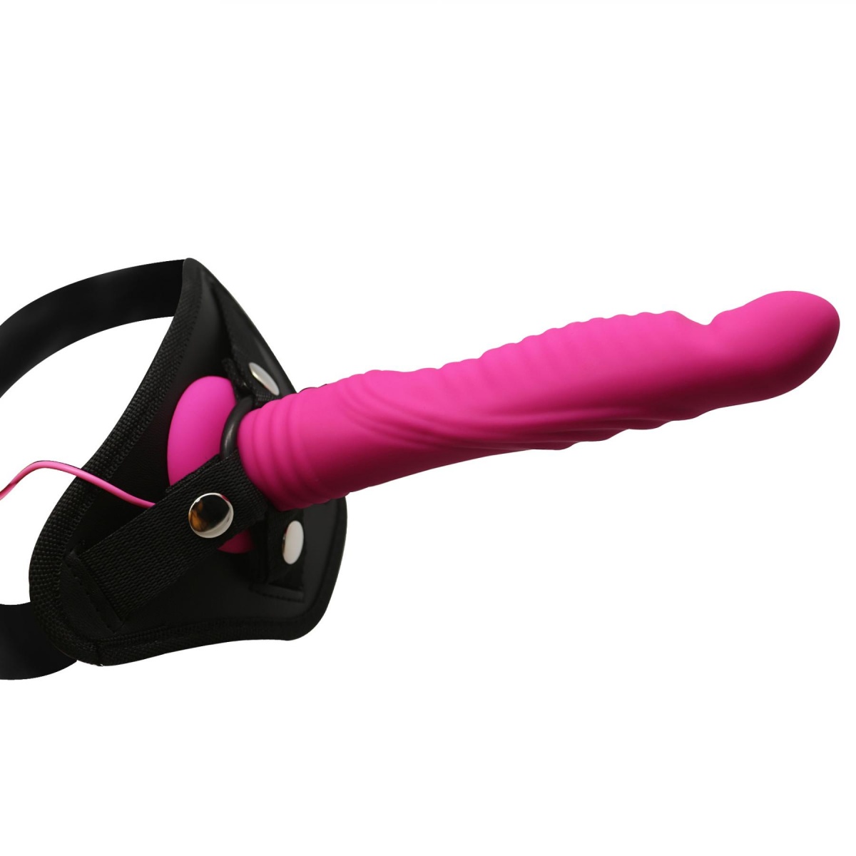 Вибрострапон поясной Strap-on Ripple Dildo Pink