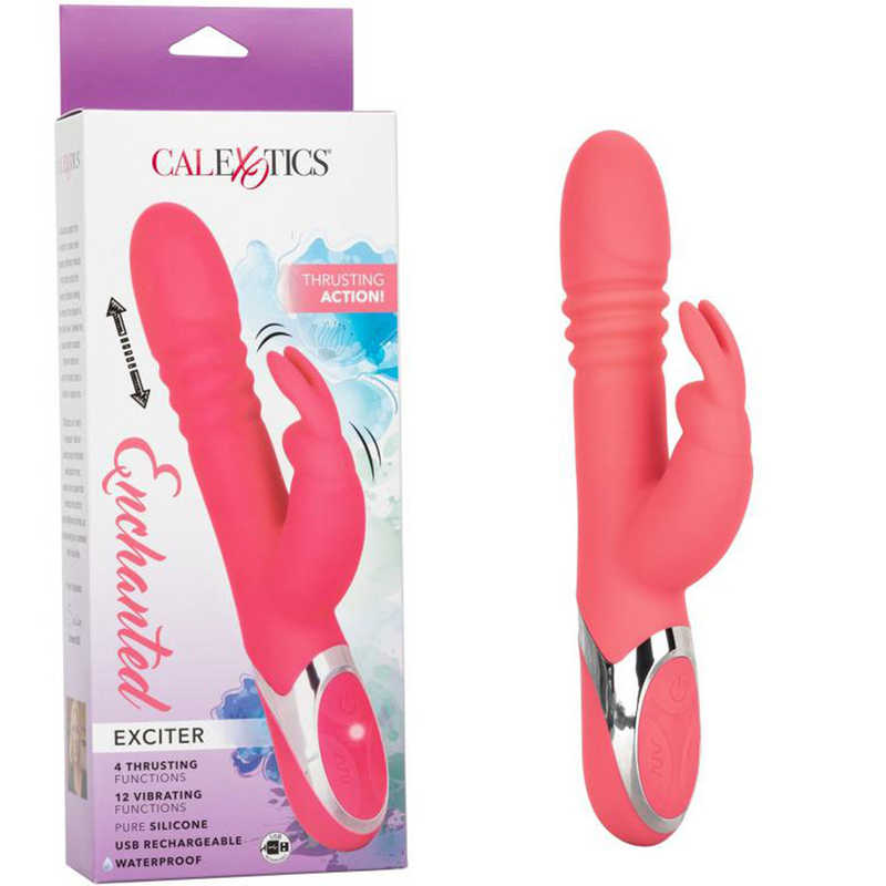 Розовый поступательный вибратор Enchanted Exciter 