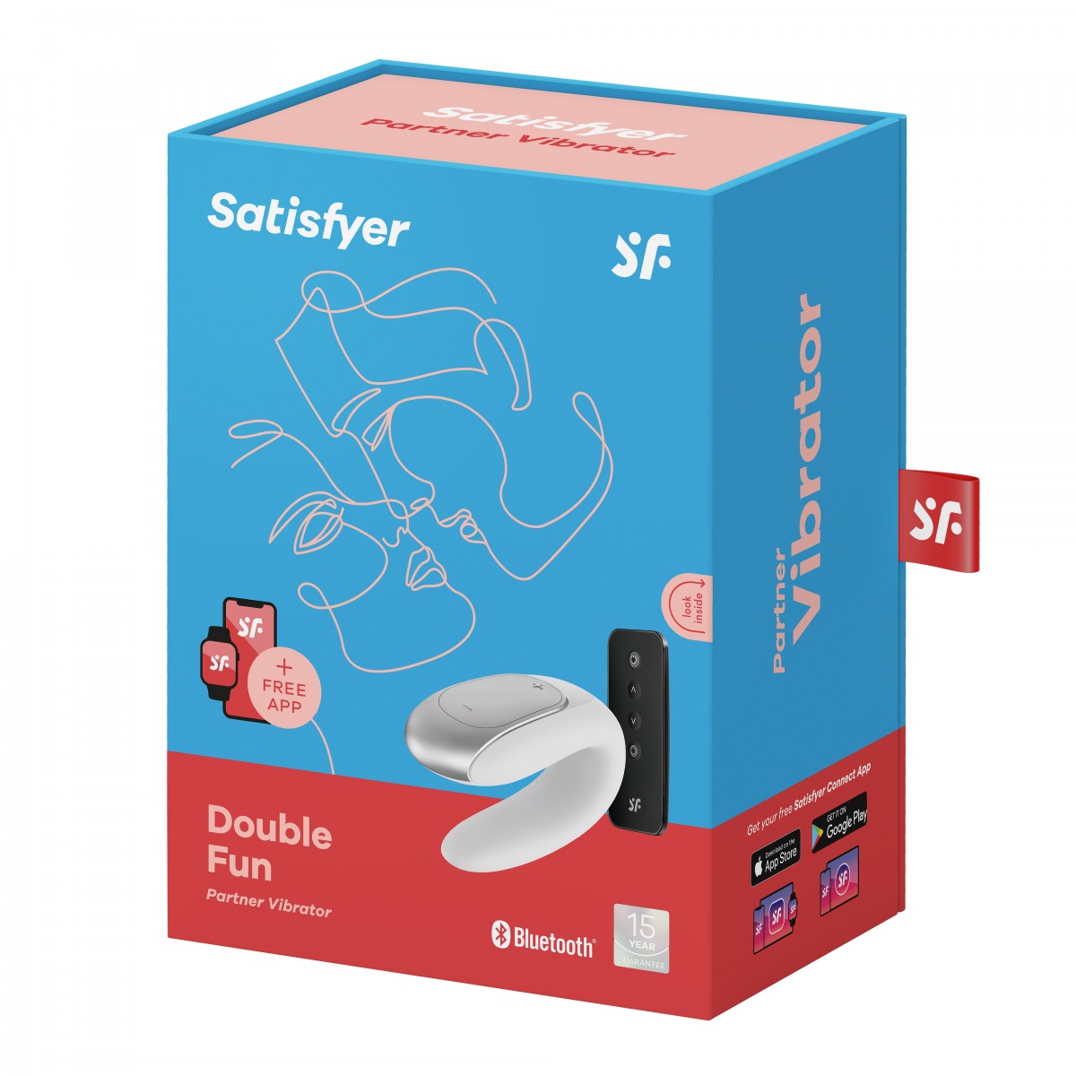 Белый парный вибратор Satisfyer Double Fun