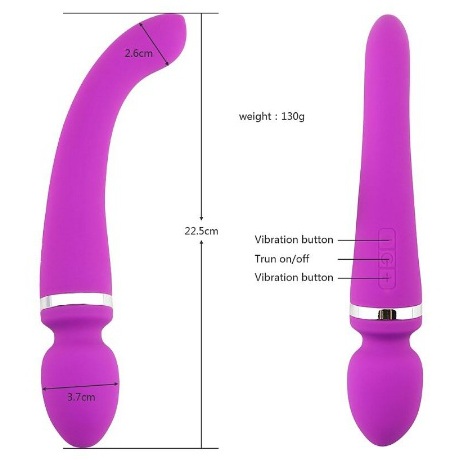 Вибростимулятор двухсторонний Purple