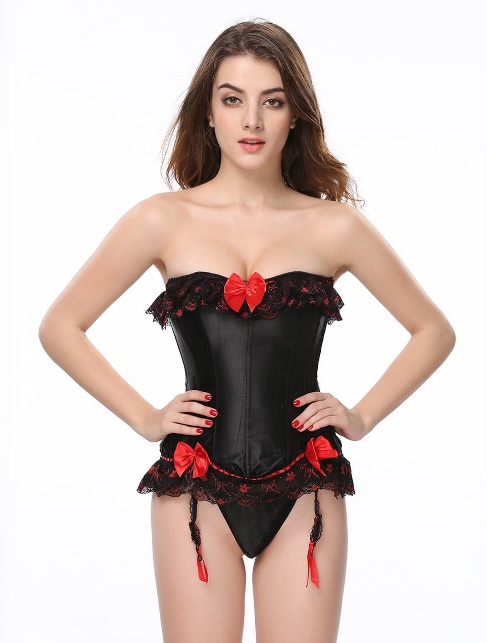 Корсет с цветным кружевом XL