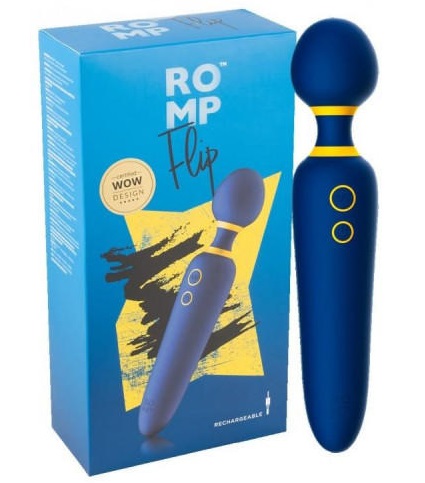 Синий вибромассажер Romp Flip