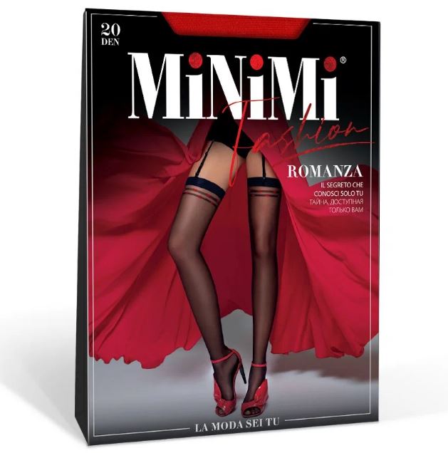 Красные чулки с сердечками  Romanza M/L